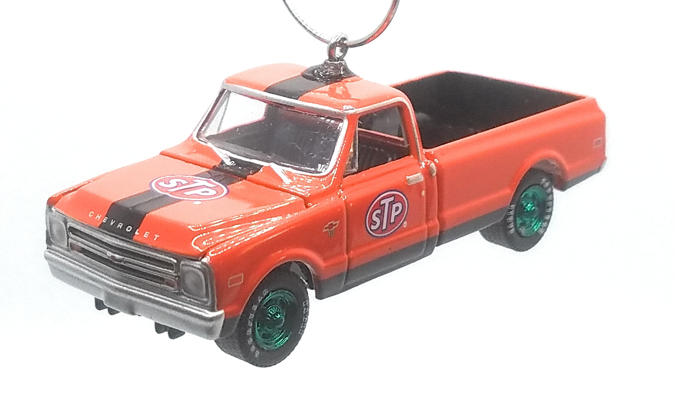 1968 Chevy C-10 Orange Green Rims LMT ED Christmas Ornament