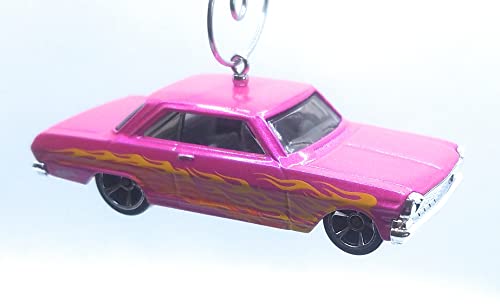 1963 Chevy II Pink with Flames Christmas Ornament