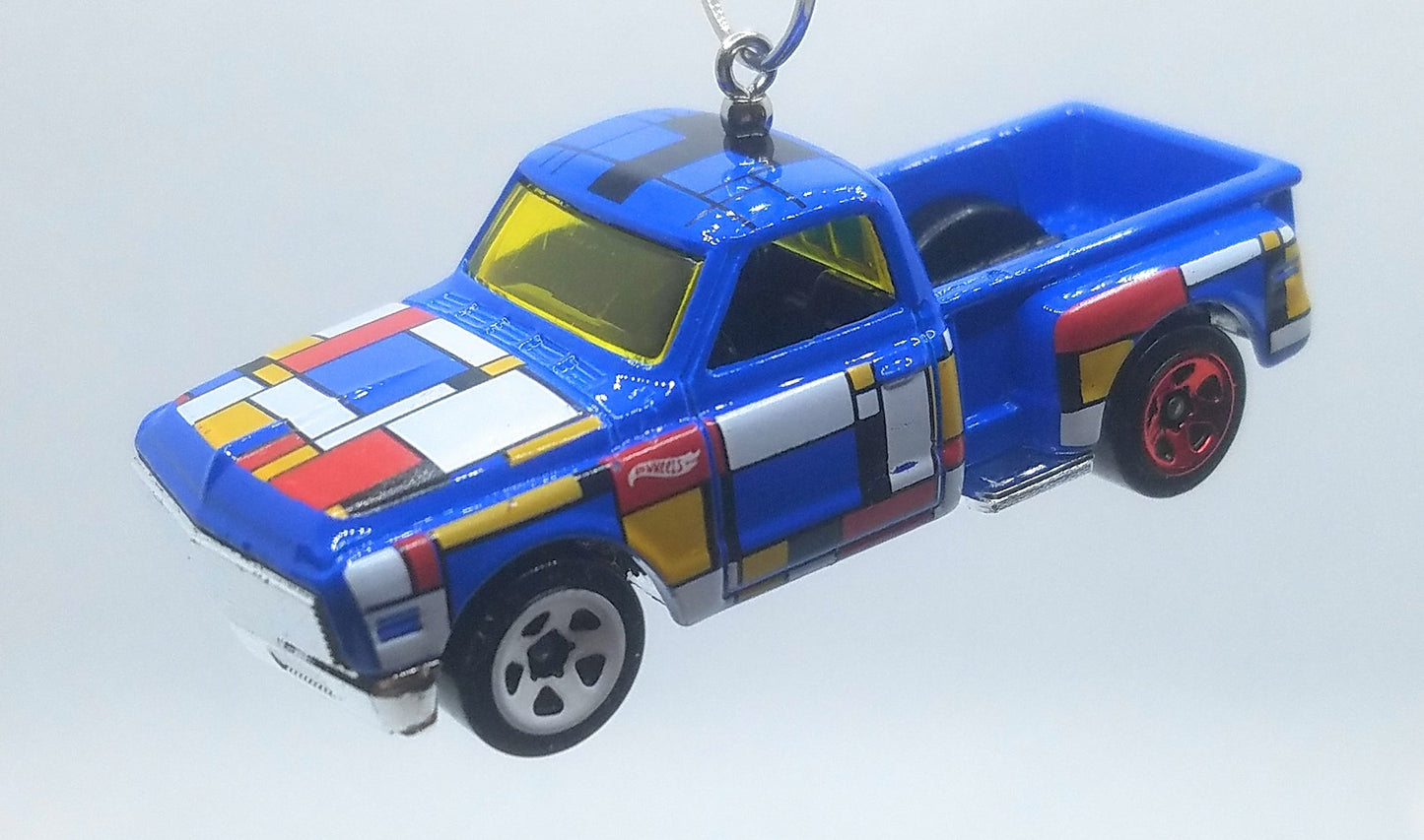 1969 Chevy Truck Blue Block Colors Christmas Ornament