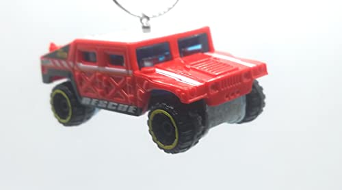 Rescue Hummer Red White Stripe Christmas Ornament