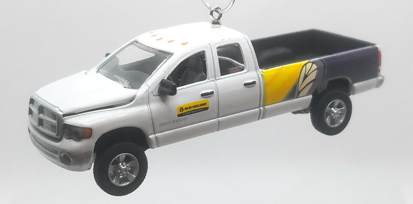 New Holland Ram 2500 Truck 4x4 White Christmas Ornament