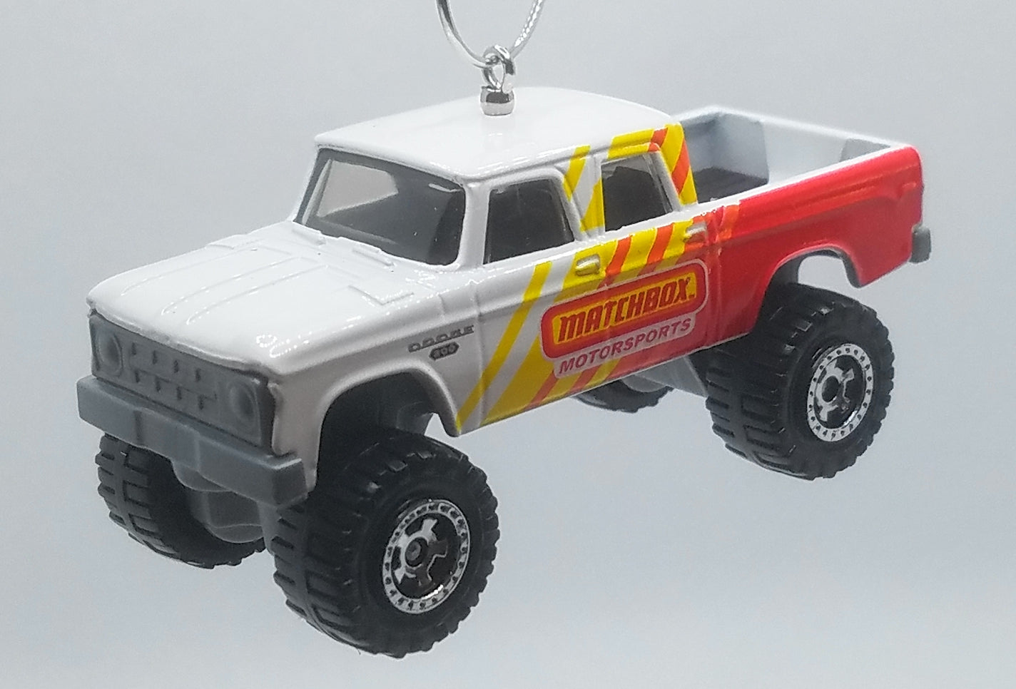 1968 Dodge D200 Truck White Red Yellow Christmas Ornament
