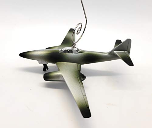 Messerschmitt Me-262 Aircraft Airplane Custom Silver Green Christmas Ornament