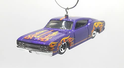 1969 Ford Torino Talladega Purple Orange Flames Christmas Ornament