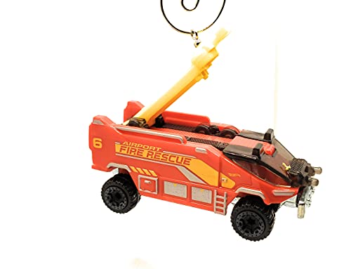 Airport Fire Dept Truck Red Christmas Ornament