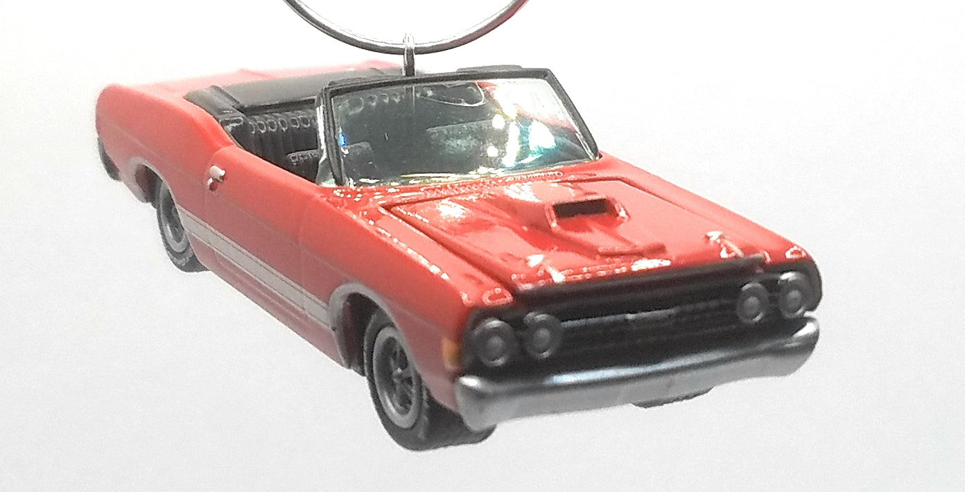1968 Ford Torino GT Convertible Red White/Black Interior Christmas Ornament