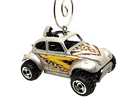 VW Beetle Bug Silver Christmas Ornament