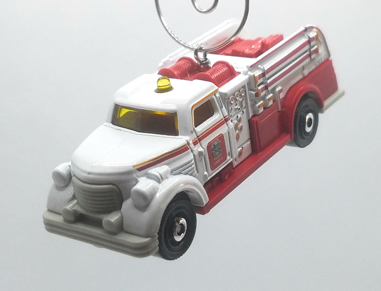 MBX Fire Dasher Fire Truck White Red Christmas Ornament