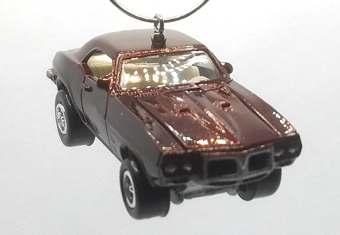 1969 Pontiac Firebird Brown/White Interior Christmas Ornament