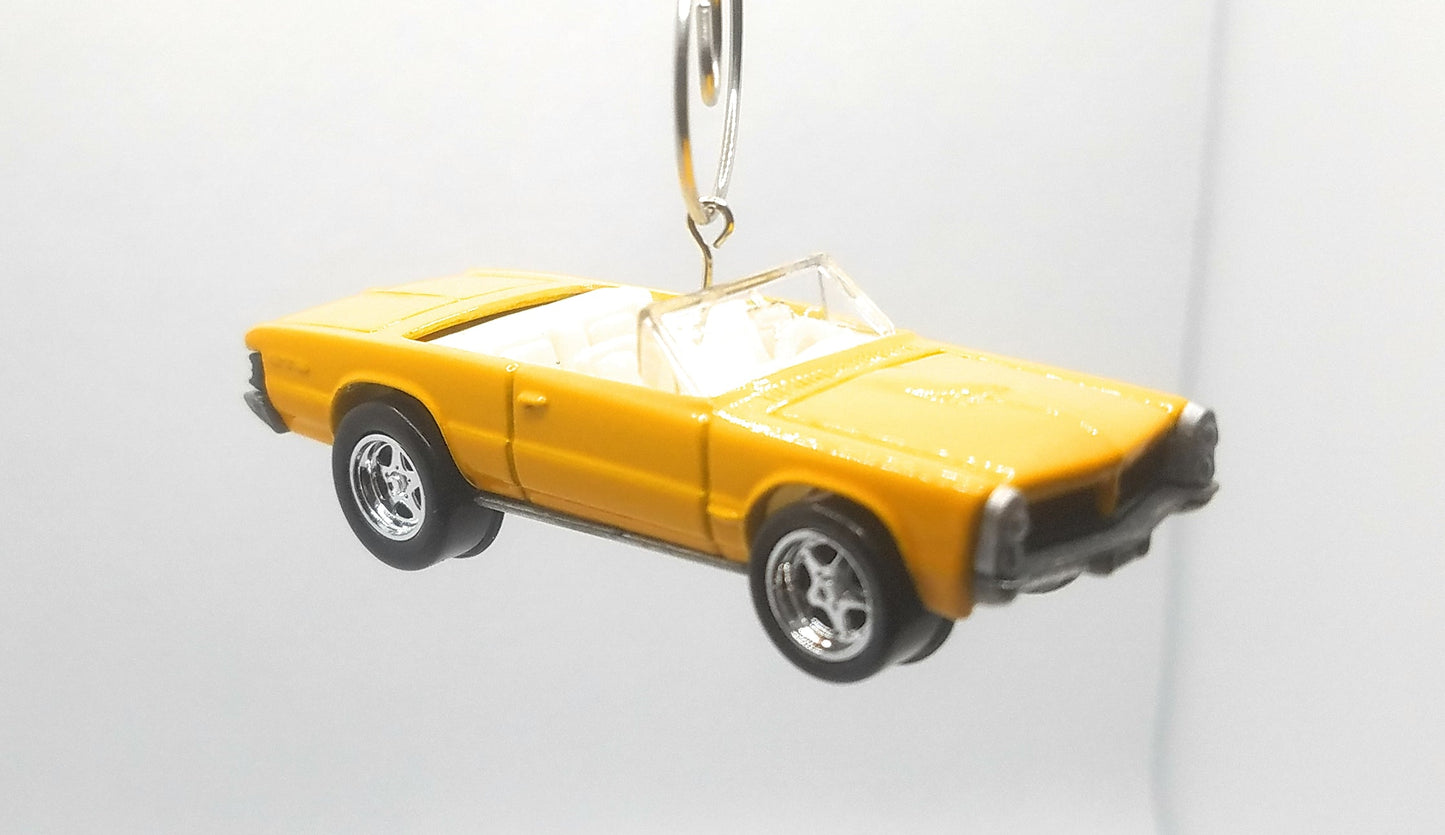 Pontiac GTO Yellow Convertible Yellow Christmas Ornament