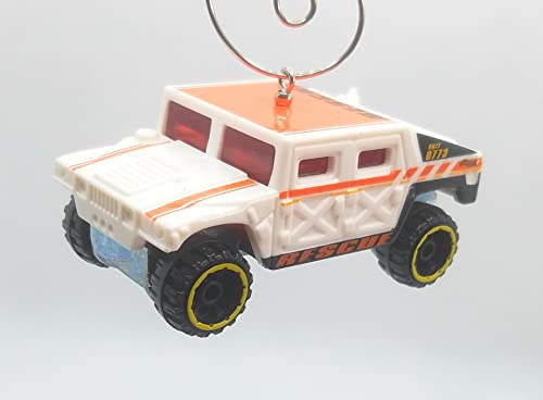 Hummer Humvee Rescue White Orange Christmas Ornament