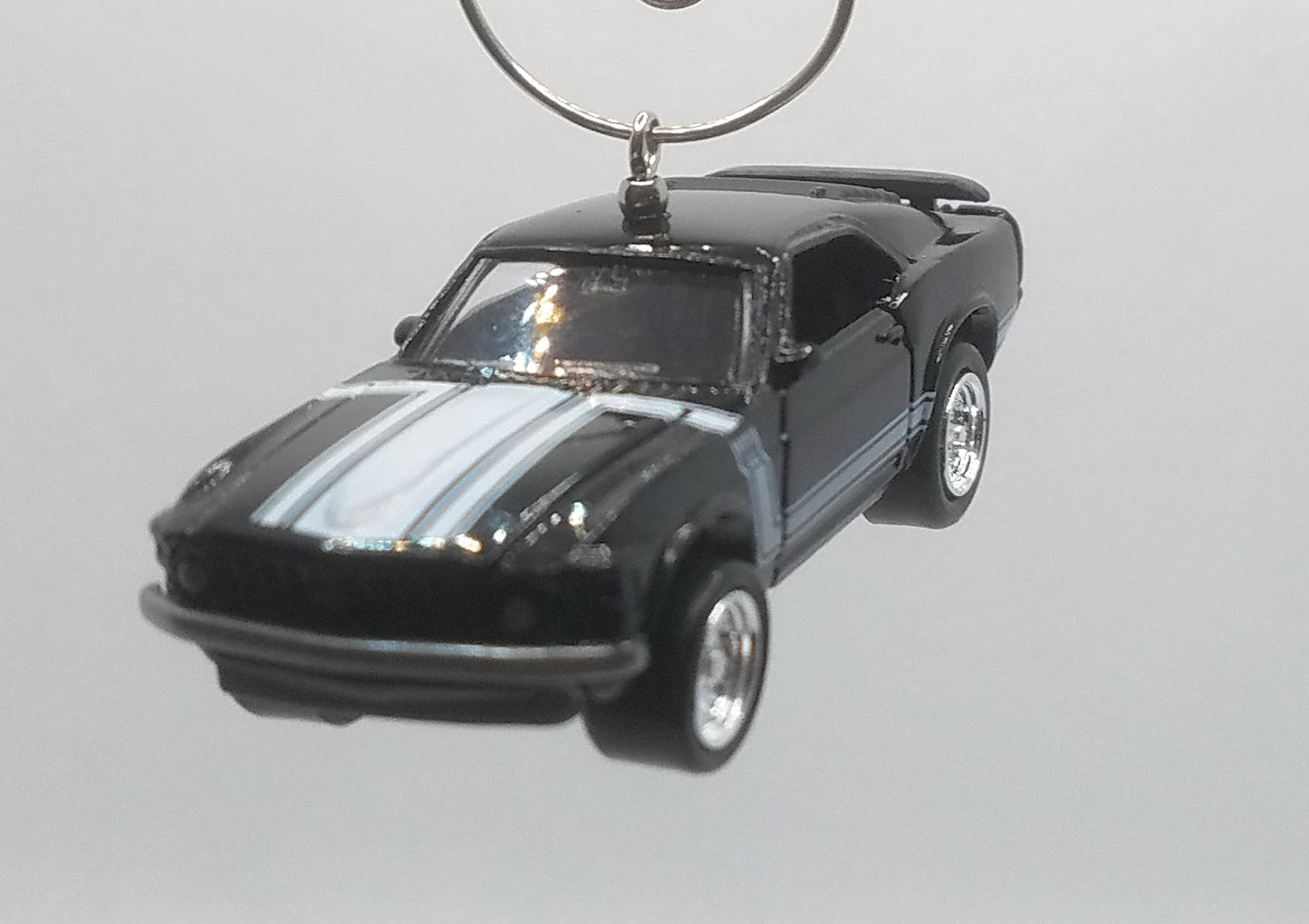 1970 Ford Mustang Boss 302 Black/White Stripes Christmas Ornament