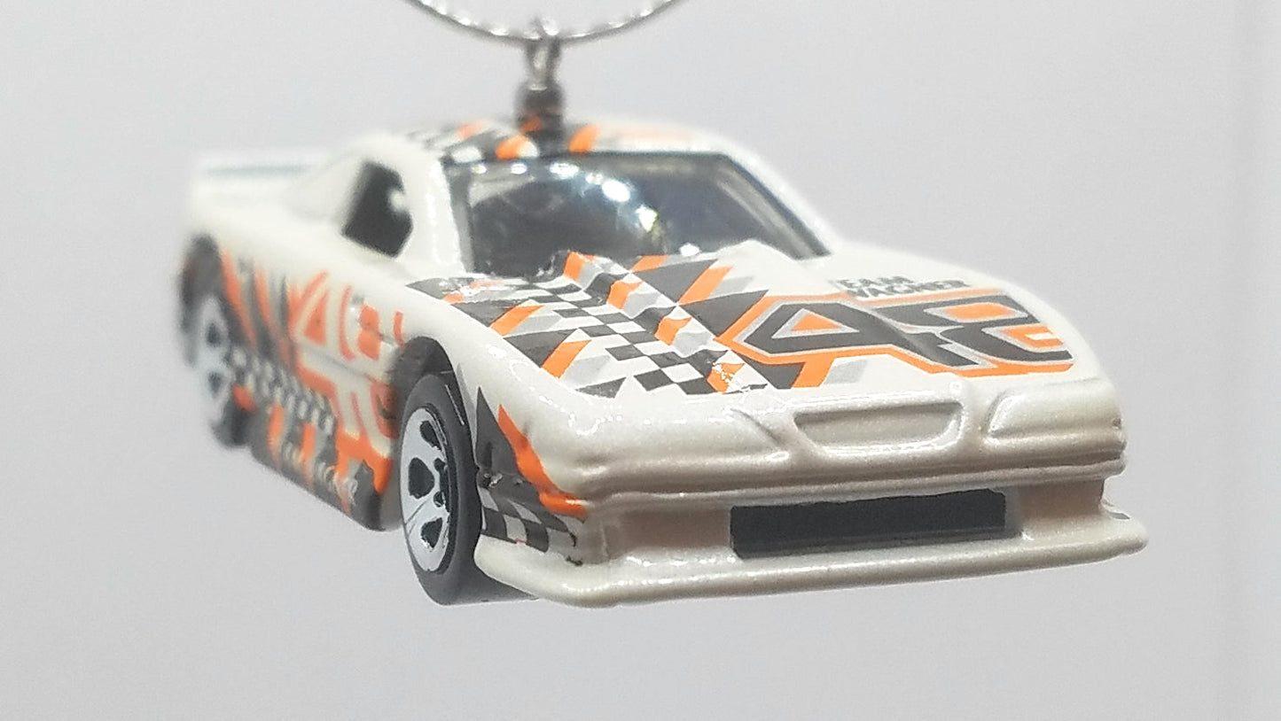 Ford Mustang Cobra White Orange Black 48 Decal Christmas Ornament