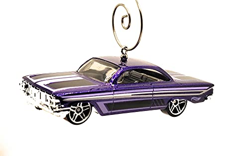 1961 for Chevy Impala Low Rider Purple Christmas Ornament