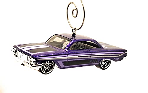1961 for Chevy Impala Low Rider Christmas Ornament 1:64 Purple