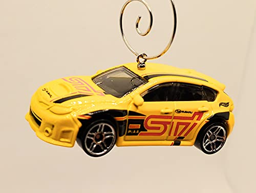 Subaru WRX STI Yellow Christmas Ornament