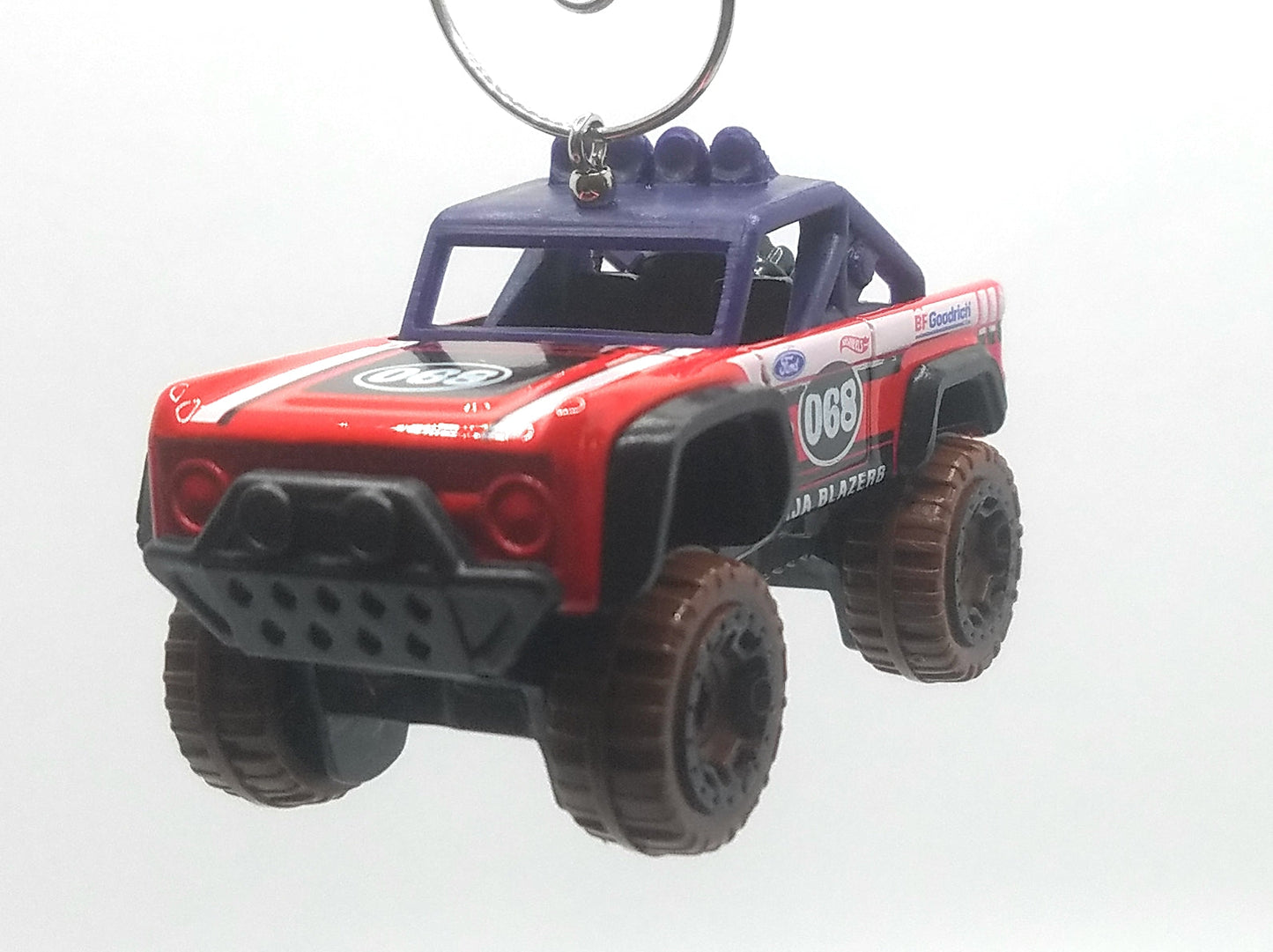 Custom Ford Bronco Red/White Stripes Christmas Ornament