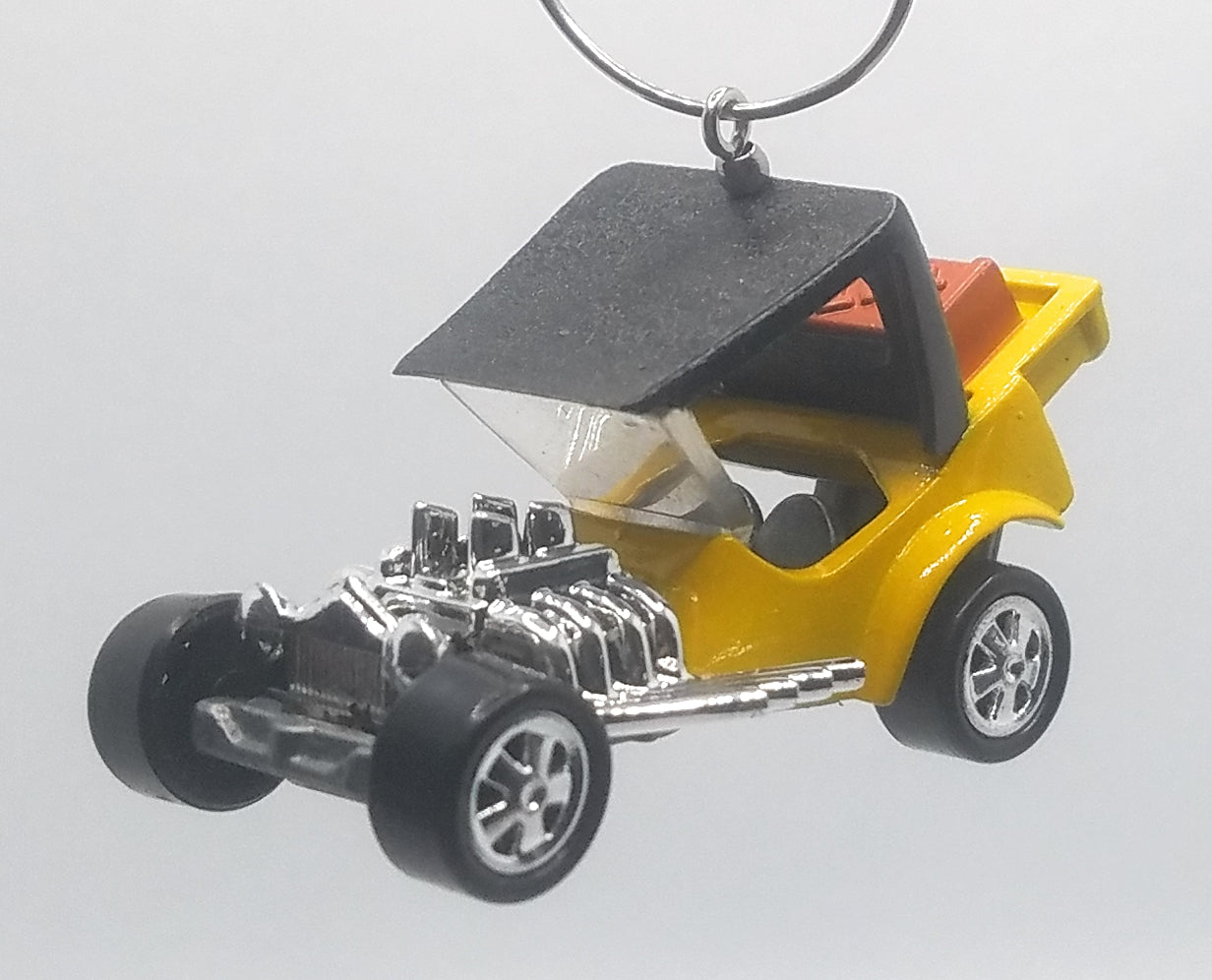 Ford Model T TNT Hot Rod Yellow/Black Roof Christmas Ornament