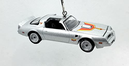 1977 Pontiac Firebird T A Fire Am Silver Christmas Ornament