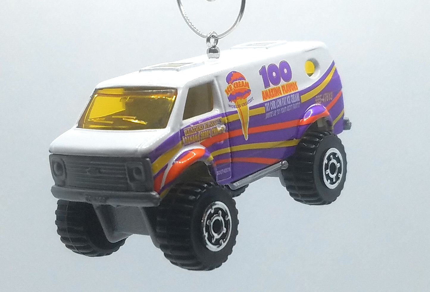 Chevy 4x4 Van White/Purple Christmas Ornament
