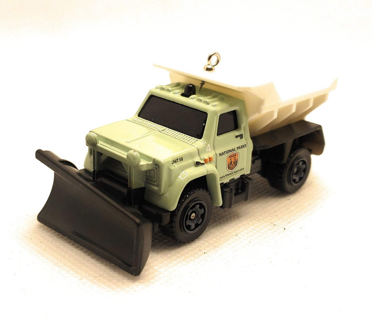 National Parks Plow Master Snowplow Green White Christmas Ornament