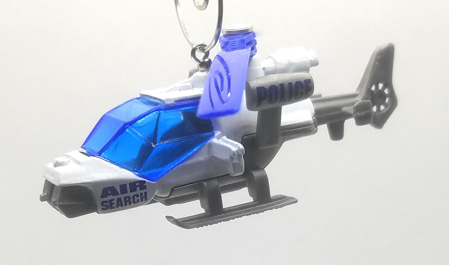 Mission Helicopter Air Search White Blue Grey Christmas Ornament