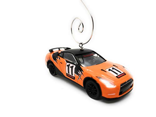 2011 Nissan GT-R Race Car Custom Diecast Orange Christmas Ornament