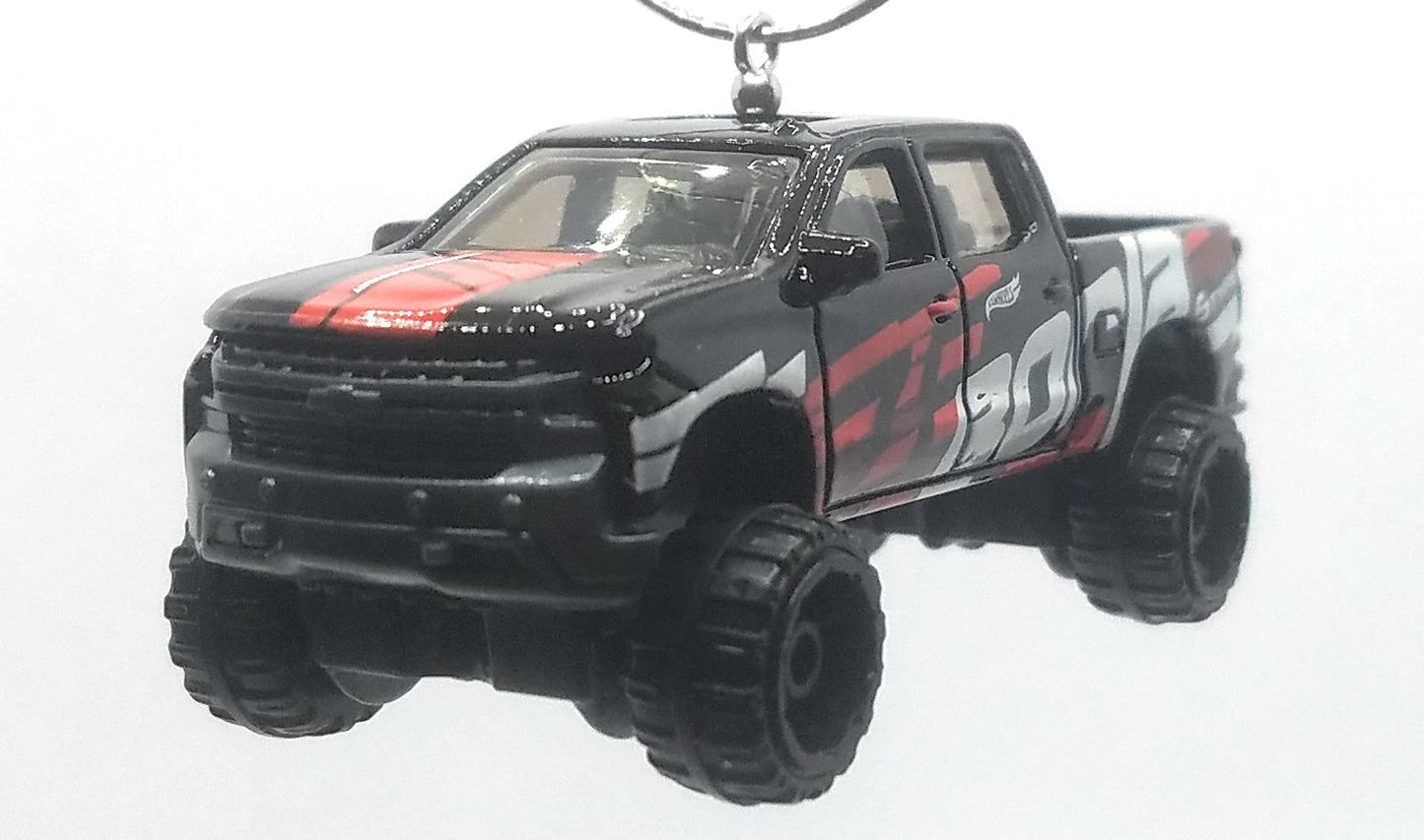 2019 Chevy Silverado Trail Boss Black/Red White Decals Christmas Ornament