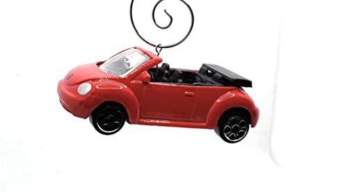 Volkswagen Beetle Convertible Red Christmas Ornament