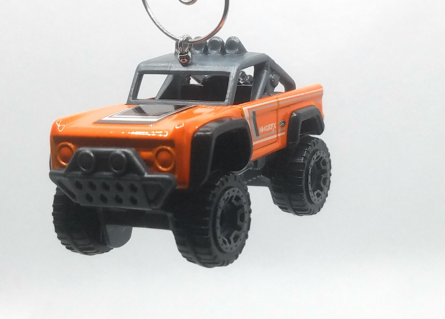 Custom Ford Bronco Orange/Gray Roof Christmas Ornament
