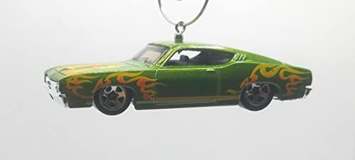 1969 Ford Torino Talladega Green Orange Flames Christmas Ornament