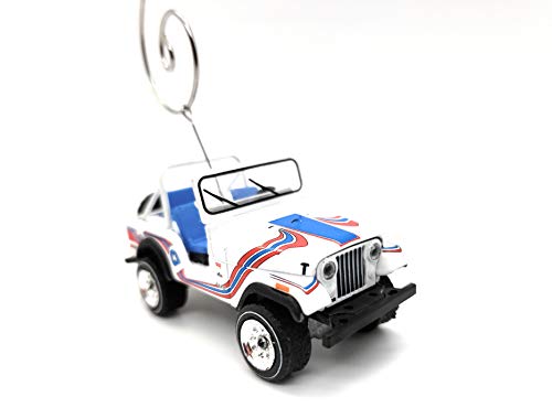 1976 Jeep CJ-5 SUV Custom Diecast White Christmas Ornament
