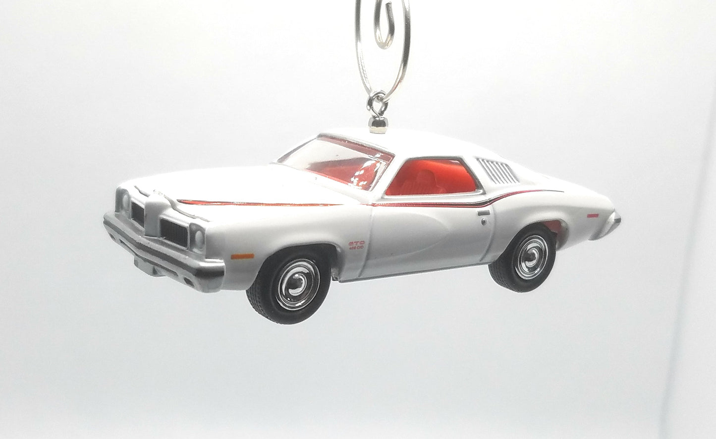 1973 Pontiac GTO White Red Christmas Ornament