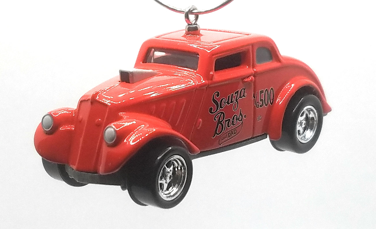 Willy's Gasser Red/ Black Souza Bros Decal Christmas Ornament