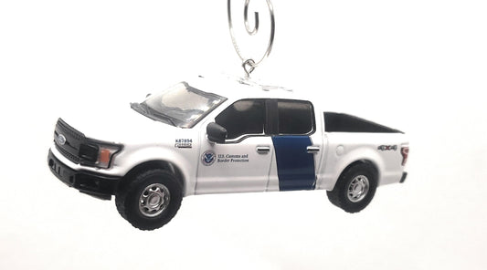 2018 Ford F-XLT US Customs White Christmas Ornament