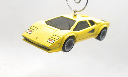 Lamborghini Countach LP 5000 QV Yellow Christmas Ornament