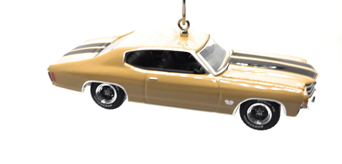 91971 Chevy Chevelle SS 454 Gold Christmas Ornament