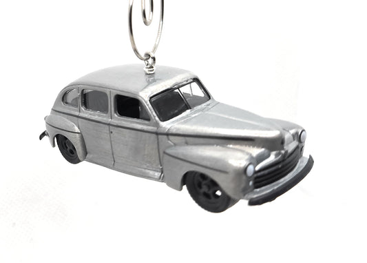 1948 Ford Fordor Super Deluxe Silver Christmas Ornament