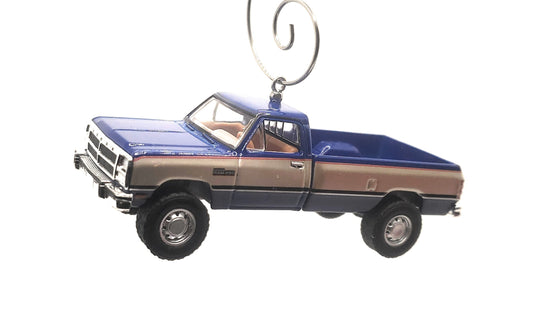 1993 Dodge Power Ram 250 Blue Christmas Ornament