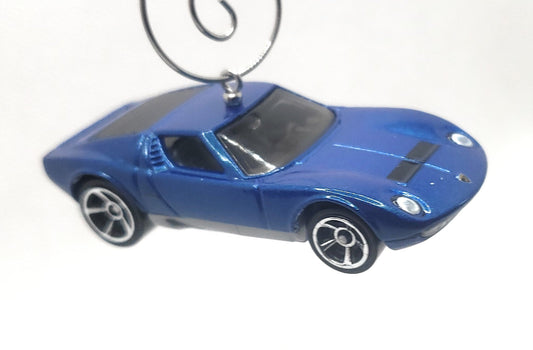 1971 Lamborghini Miura SV Blue Christmas Ornament