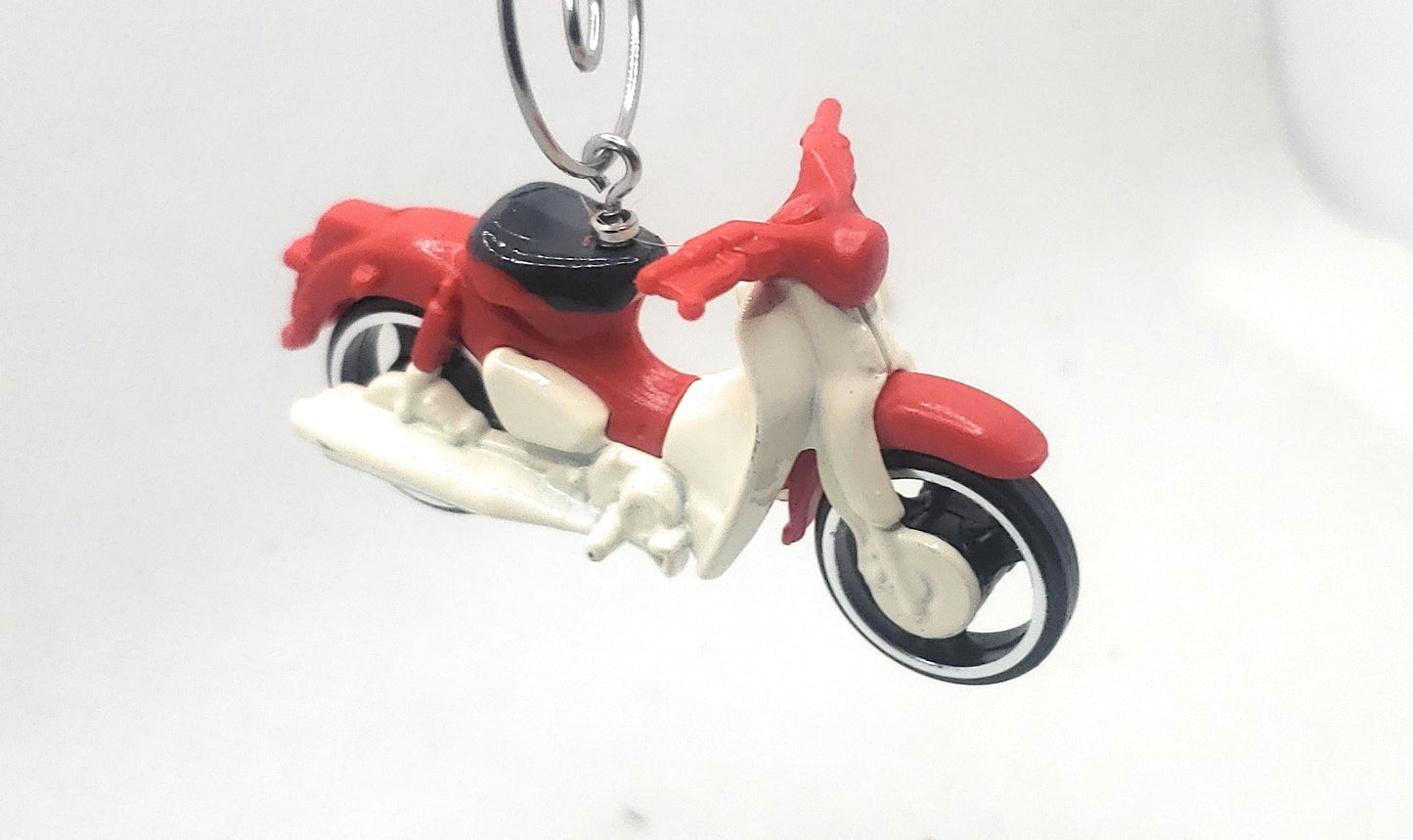 Honda Super Cub Moped Motorcycle Red White Christmas Ornament