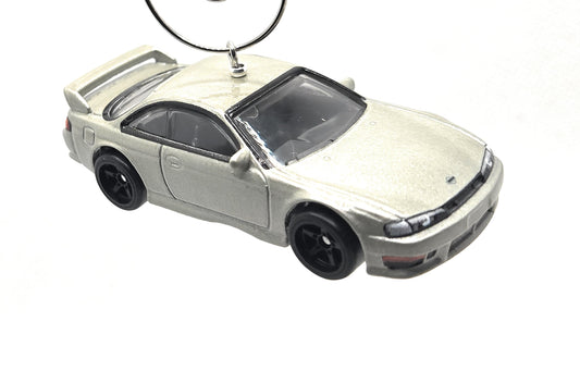 Nissan 240SX (S14) Silver Gray Christmas Ornament