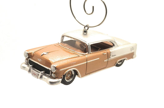 1955 Chevy Bel Air Custom Coupe Gold Silver Christmas Ornament