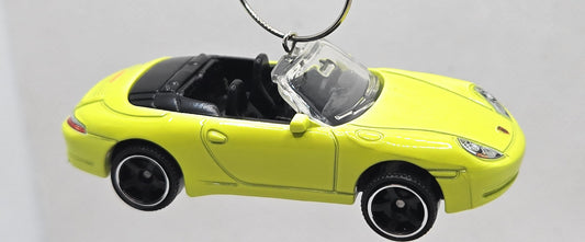 Porsche 911 Carrera Cabriolet Yellow Christmas Ornament