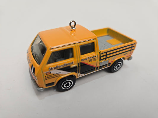 1990 Volkswagen Transporter Crew Cab Orange Christmas Ornament