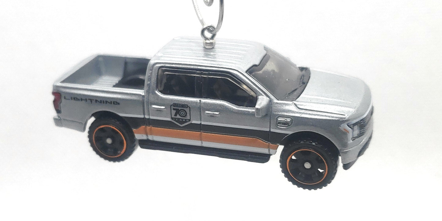 2022 Ford F-150 Lightning Silver Christmas Ornament