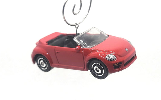 Volkswagen Bug Beetle Convertible Red Christmas Ornament