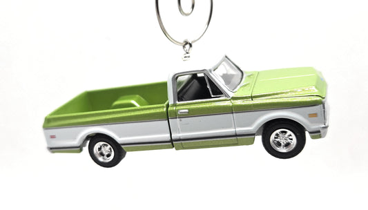 1972 Chevy C-10 Pickup Truck Green White Christmas Ornament