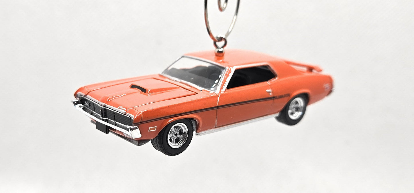 1969 Mercury Cougar Eliminator Orange Christmas Ornament