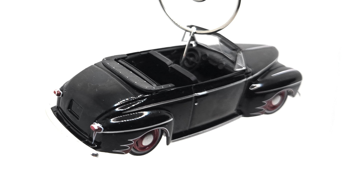 1947 Ford Deluxe Convertible Black Christmas Ornament